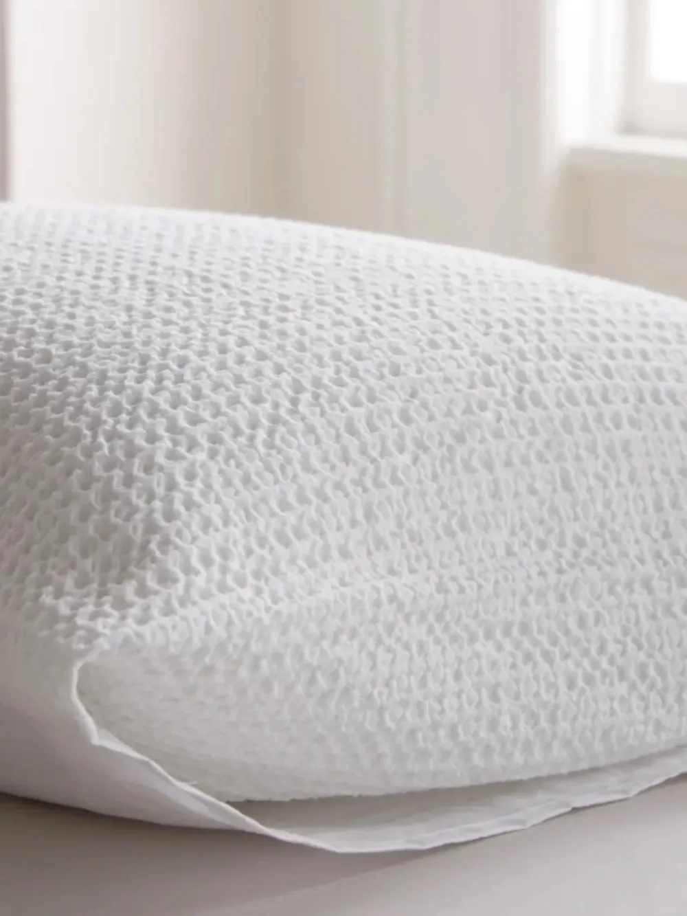New Organic Luxe Honeycomb Sham Set white queen standard
